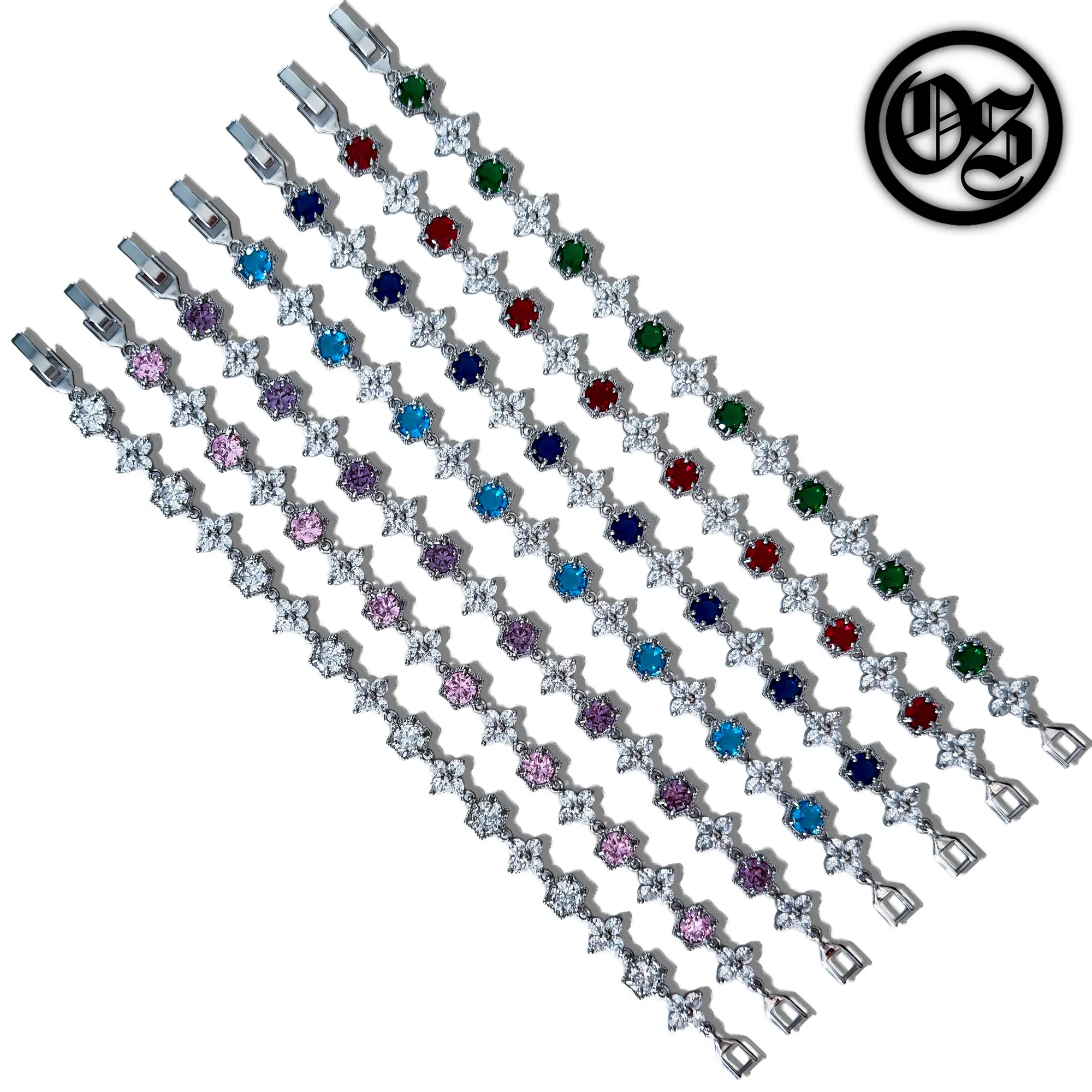 OTHERSIDE Flower Bracelets - Silver, Pink, Purple, Sky Blue, Dark Blue, Red, Green