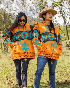 Tulip Apricot Alpaca Jacket. Handcrafted by Indigenous Hands. Super warm and soft