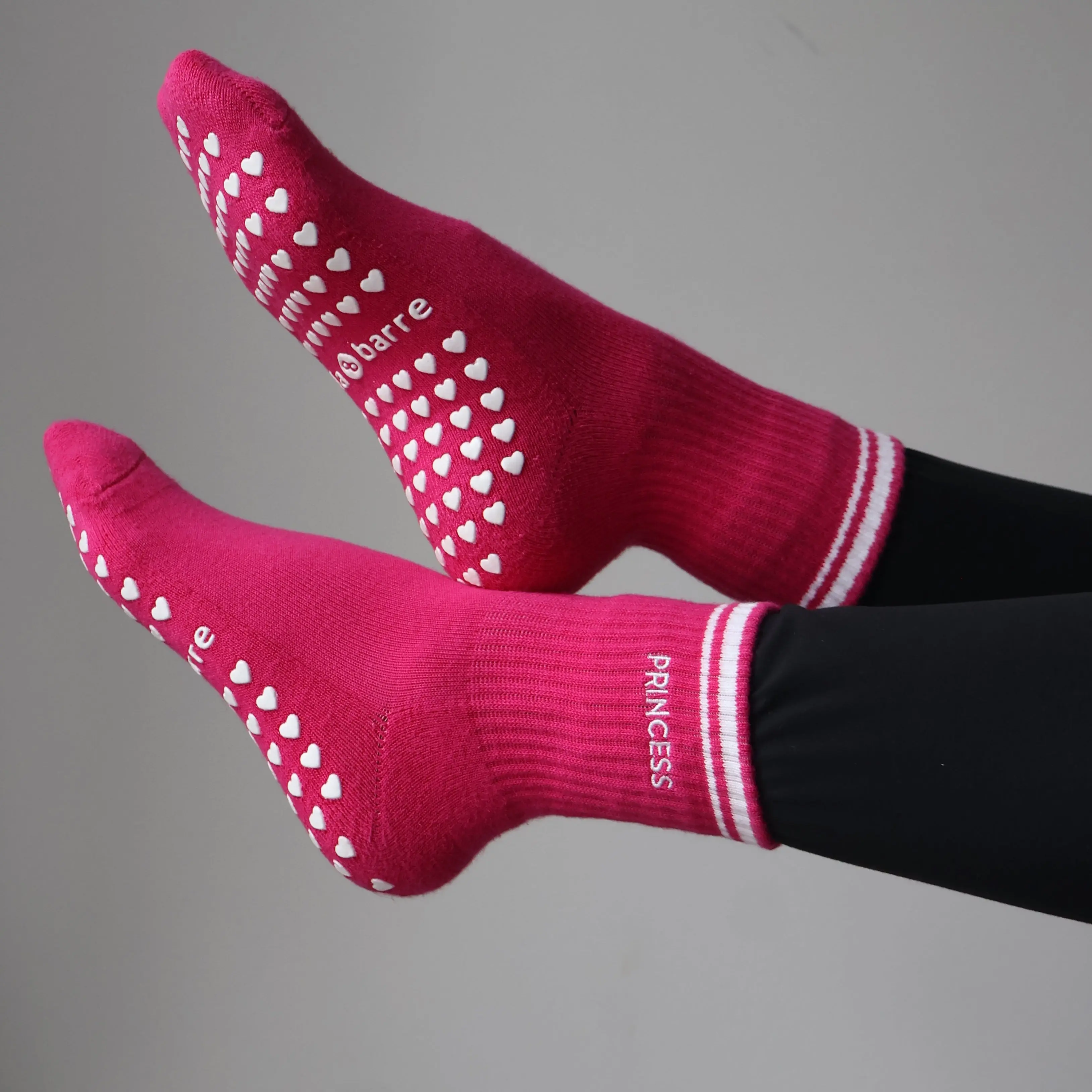Princess Grip Socks - Pink Pilates Princess Pilates Sock - Barre Princess Grip Sock