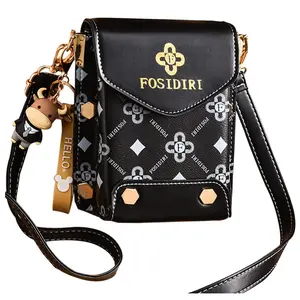 Fashion Women Crossbody Bags Fashion Vintage Shoulder Bags Classic Leather Handbag Cell Phone With pendant