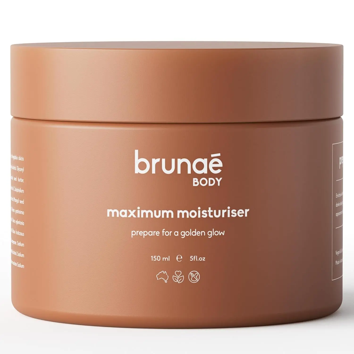 BRUNAE BODY Maximum Tanning Moisturizer [FOR DARKER & FASTER TAN] - Skin Firming Pre-Tan Preparation Lotion - Hydrating Body Lotion for Sun Bed with Jojoba, Avocado & Tamanu Oil - Vegan & Aussie Made