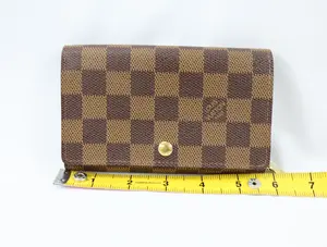 Pre-owned Damier Bag Accessories #42599 Louis Vuitton Ebene Porte Monnaie Billets Tresor N61730