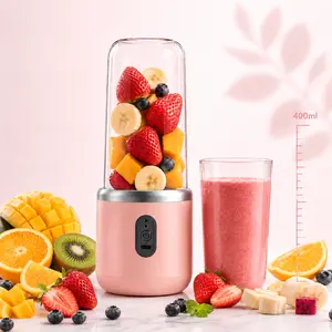 USB Rechargeable Mini Portable Blender - Cordless Smoothie Maker for Shakes, Baby Food, Vegetable Juices, Gym Use, Mini Travel Products, Traveling Gadgets, Leak-Proof Compact Cup Blender 400ml