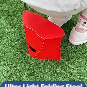 Card Folding Stool Outdoor Camping Fishing Multifunctional Portable Handheld Basket Foldable Plastic Stool, Durable Lightweight Design