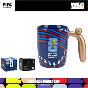 [FIFA World Cup 2026] Officially licensed ceramic coffee mug featuring a rotating soccer ball decoration. Leak-proof and heat-resistant, made from a ceramic alloy, reusable, and easy to clean—the perfect gift for soccer fans and men.