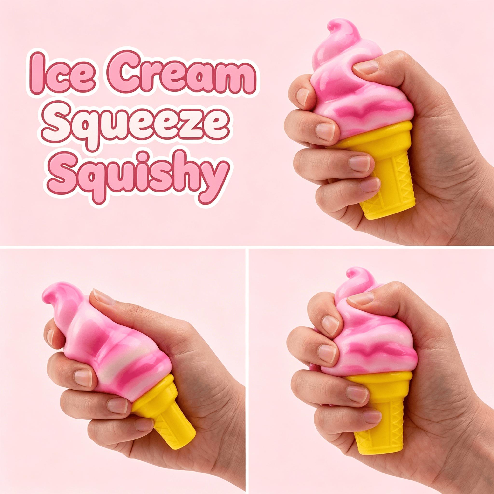 Viral Ice Cream Squishy 2026 Most Satisfying Slow Rising ASMR Toy Sweet Scented Sensory Fidget for Stress Relief & Anxiety Perfect Kawaii Party Favors & Birthday Gift for Kids & Adults