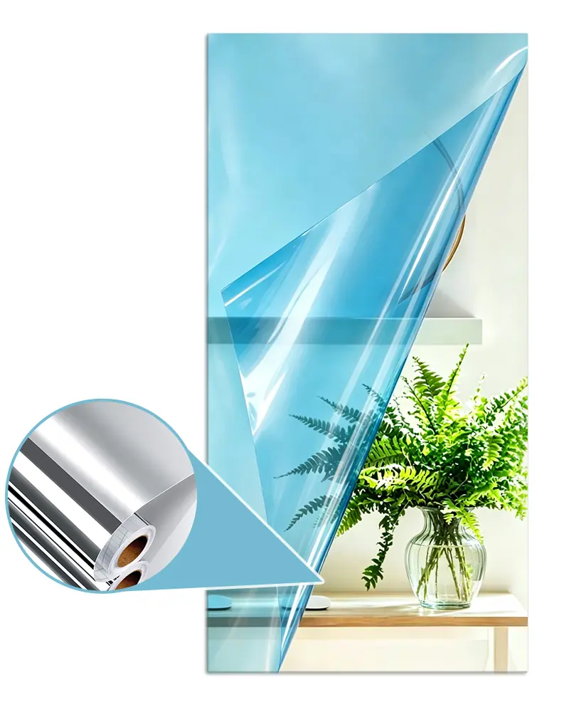 Glam Rectangular Decorative Mirror Sticker - Large Removable Acrylic Film, Cuttable Self-Adhesive Scratch-Resistant Accent Wall Deco for Renters' Bedroom, Living Room (19.68in×39.37in) Heat-Control Blackout Easy-Remove, Room Decor, Scratchresistant