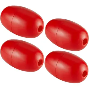 4 Pcs Buoys Floats Rope Floats Marine, 4.72'' x 2.75'', 3/5'' Hole Deep Water Fishing Marker Buoys Bulk for Boats Swimming Kayak Crabbing Trail Dock Pool (Red)