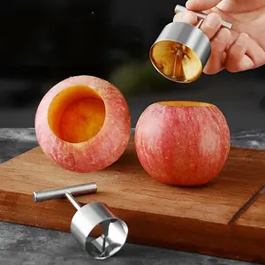 Multifunction Apple Pear Core Separator Kitchen Tool, Stainless Steel Fruit Core Puller, 2 Sizes Fruit Corer Set for Hotel/Commercial Home Kitchen Tool