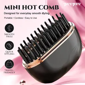 Wireless Mini Portable Hair Straightener, Portable Heated Comb, a must-have for outings. It fits easily in a small bag or car, keeping your hair smooth and manageable.