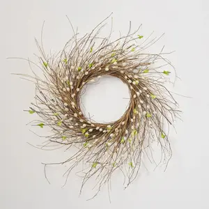 Lifelike Faux Pussy Willow Branch Wispy Birch Twig Front Door Spring Summer Wreath