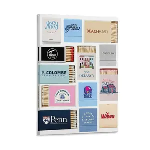 Matchbook Art Birthday Gift Graduation Present Matchbox Fashion Poster Canvas Poster Bedroom Decor Sports Landscape Office Room Decor Gift Frames Ornaments Wall Artistic Frame-Style