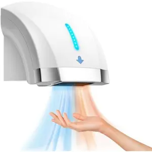 Hand Dryers for Bathrooms Commercial, Electric Hand Dryer Touchless, Extra Quiet Low Noise(40db), Wall Mounted Type(1600W) (White)
