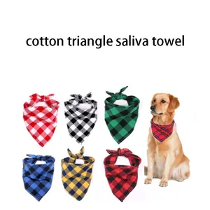 Red Black Plaid Pet Bandana - Dog & Cat Kerchief