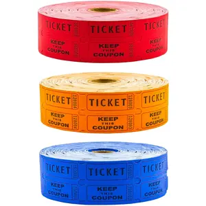 Toysery Multicolor Raffle Tickets - 6000 Tickets (3 Double Rolls of 2000 Tickets Roll)