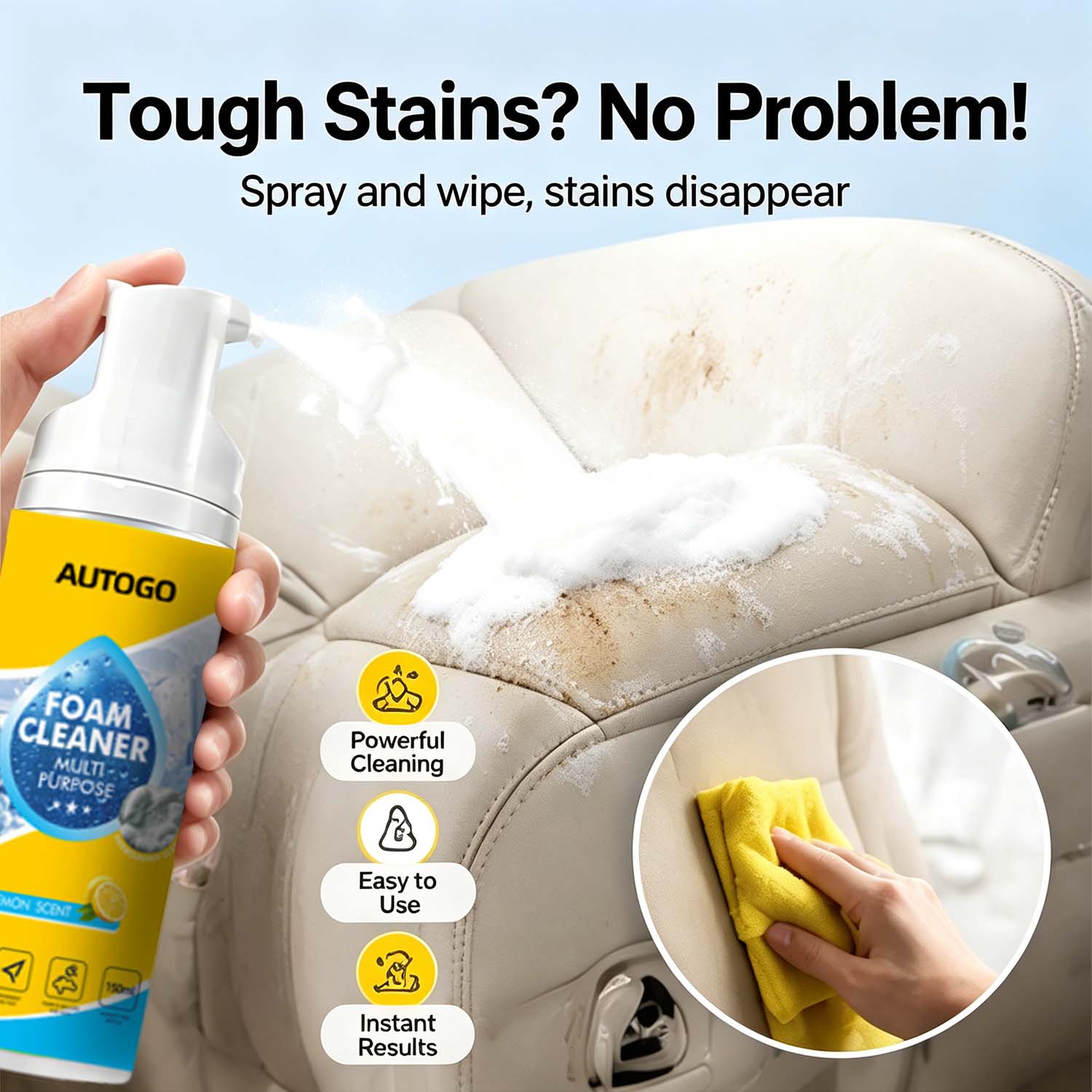 Multi-purpose sports shoe whitening foam mousse: stain and yellowing remover for white trainers – no water required