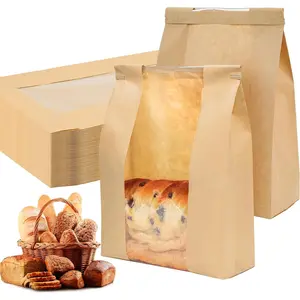 50 Pack Sourdough Bread Bags for Homemade Bread with Tin Tie Tab Lock Bakery Bags with Window  Bag for Toast Sandwich Cookie Snacks Mothers Day Party Favors(8.27x13.6x3.54In)