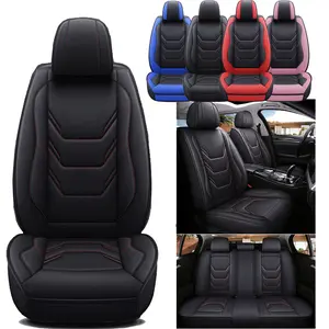 Car Seat Covers For 5 Seats, Full Set Front & Rear Seat Cushion, Waterproof PU Leather Auto Seat Protectors ,Car Interiors Fit For Toyota Tacoma