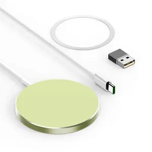 Magnetic Wireless Charger, Wireless Charging Pad with 4FT Charging Cable Compatible with MagSafe Charger for iPhone 17/16/15/14/13/12 Series,Airpods3/2/Pro,Mag Charger-Cyan