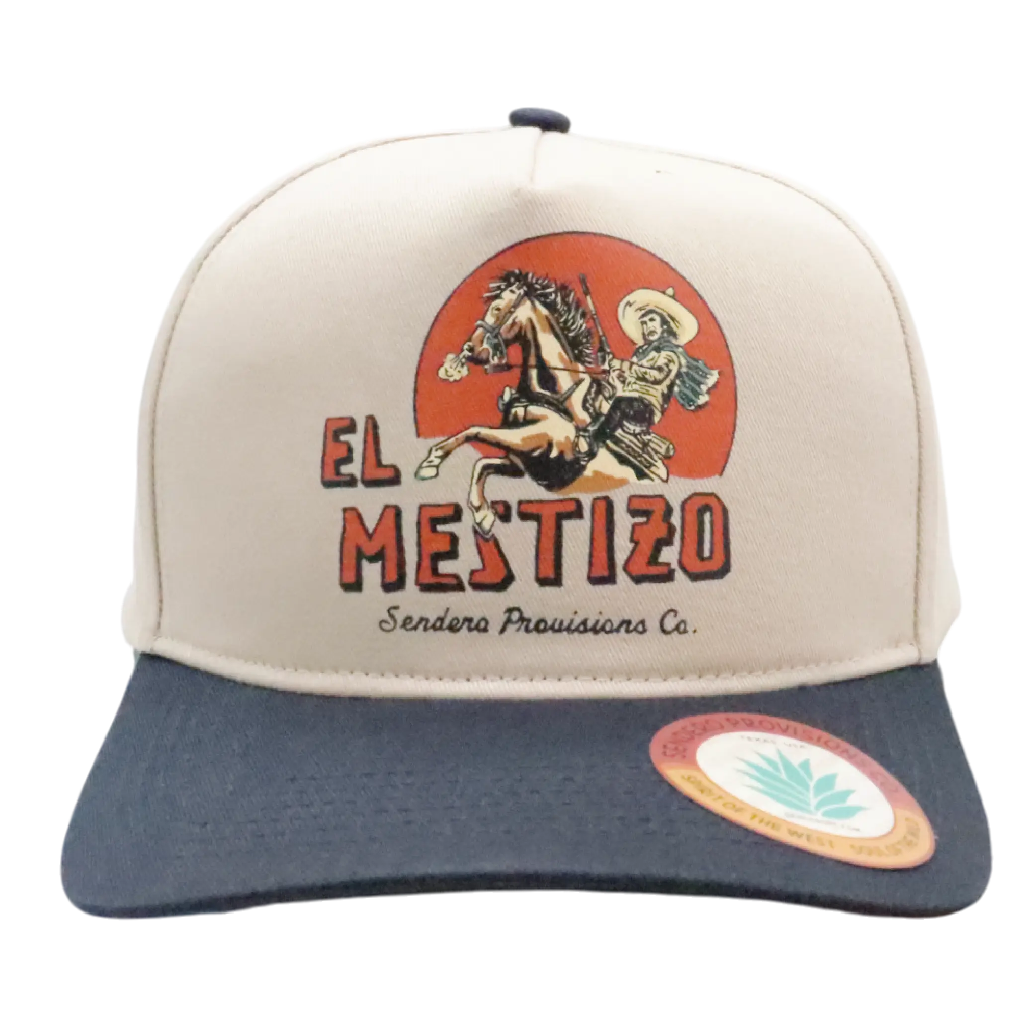 Sendero Provisions Co. El Mestizo Adjustable Snapback Hat with Printed Design (White/Navy) - One Size