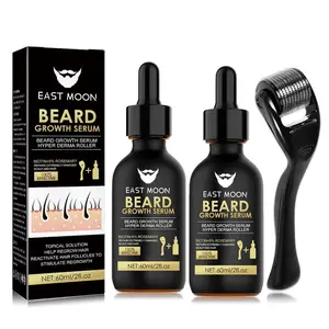 Beard Growth Kit - Serum & Roller Duo for Thicker Facial Hair - Natural Nutrient Oil + 540 Needle Roller - Daily Grooming Essentials for Men