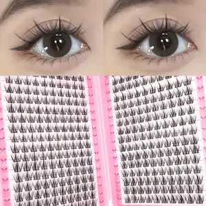320 Cluster Eyelash Book DIY Natural Anime Cross Fluffy Style, Beginner Friendly C Curl False Lashes, Mixed Lengths 11-13mm, Reusable B C