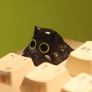 Cute Octopus Cat Artisan Keycap Custom Resin Point Keyboard Cap Cherry MX 1U Handmade Anime Key Cap for Mechanical Keyboard Gift