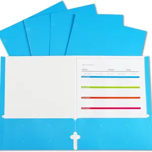 C Type Dual Pocket Paper File Folder, No Insert Foot Three Hole Punch Style, 10 Pieces, Office Supplies, Document Organizer
