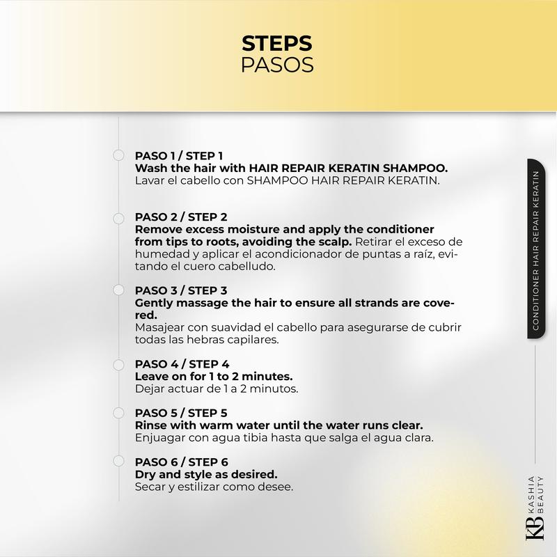 Keratin Repair Conditioner 900ml – Deep Nourishing & Strengthening Formula | Keratin + Collagen + Vitamin B5 | Anti-Frizz, Softness & Elasticity – Kashia Beauty