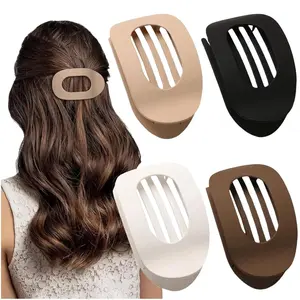 4-Pack Women's Flat Hair Clips, Large Non-Slip Claw Clips, Hair Claws Set, Matte Hollow Design, Half-Up Hairstyle Accessory, Suitable for Thick/thin Hair