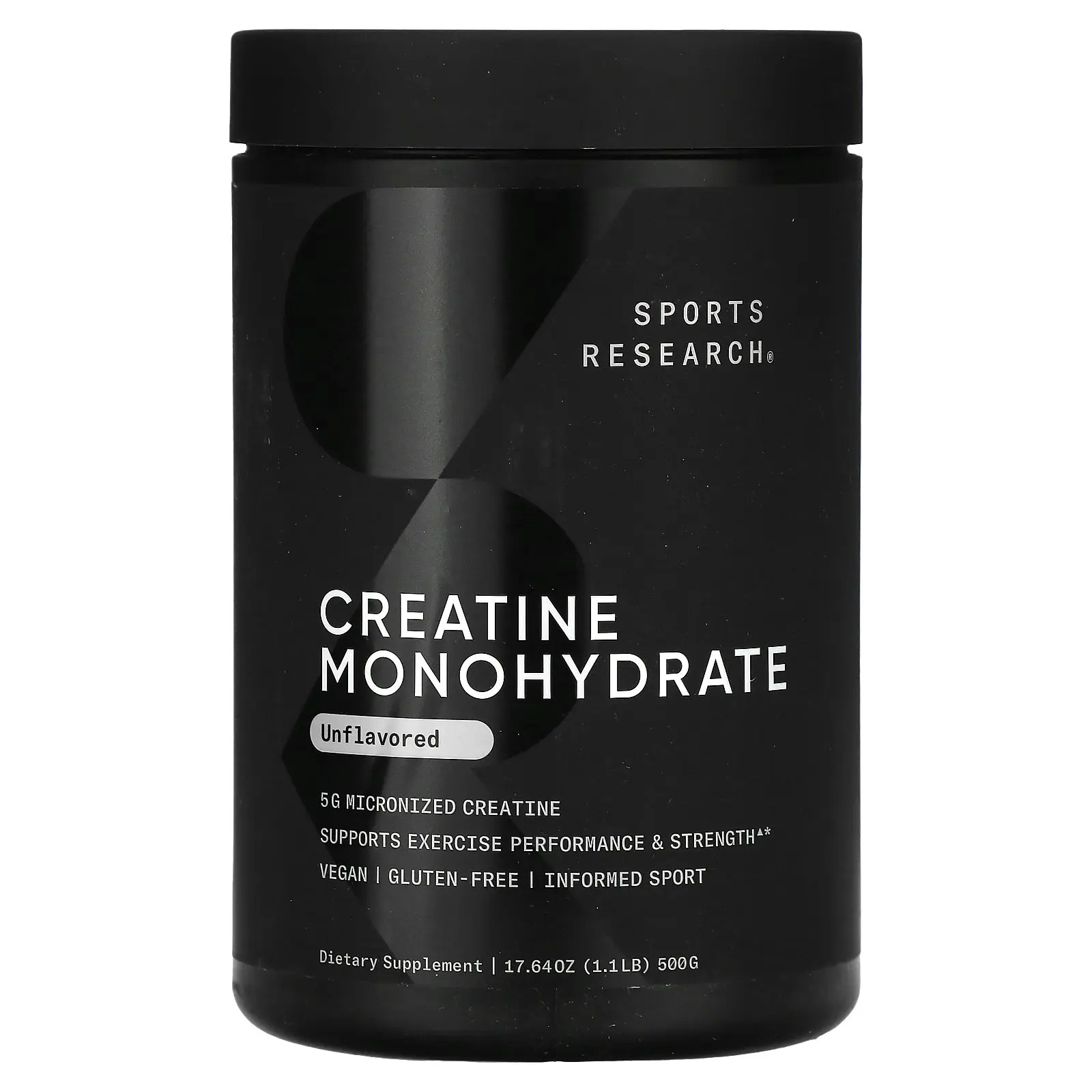 Sports Research Creatine Monohydrate, Unflavored, 1.1 lb (500 g ...