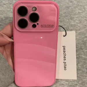 2026 Trendy Big Camera Window Case for iPhone 17 16 15 14 13 12 11 Pro Max – Cute Pink Phone Cover with Lens Protector  Fashionable & Protective Slim Fit Case