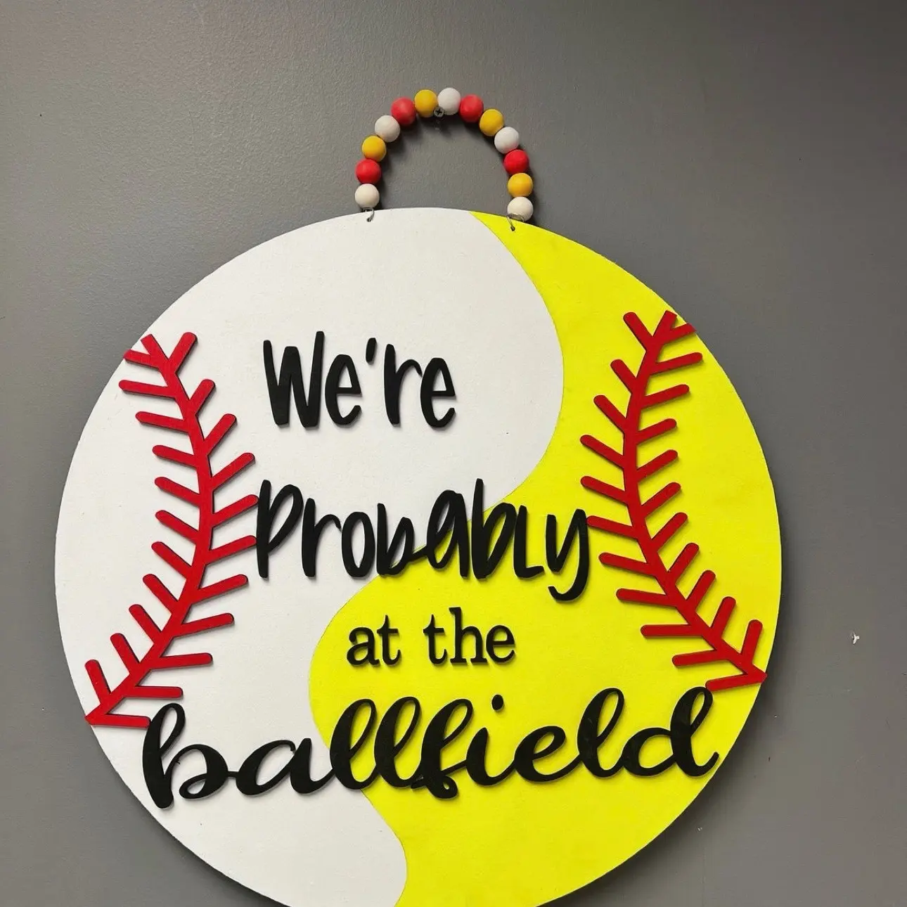 Softball and baseball door hanger Softball and baseball door hanger