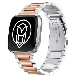 Metal Band for Fitbit- Adjustable Steel Watch Accessory - Compatible with Versa, Versa Lite & Versa 2 Wearable Steel