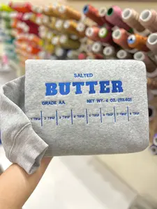 Salted Butter Embroidery Sweatshirt, Stick Of Butter Sweater, Funny Baker Gift, Baking Shirt, Foodie Chef Shirt, Butter Lover Gift, Sleeve