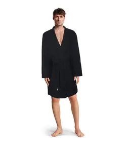 CR7 Men's Waffle Weave Bathrobe, Black