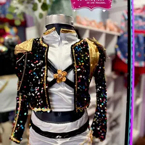 Rumi Kpop Demon Hunters Sequin jacket set , Shirt, and short gold Accessories