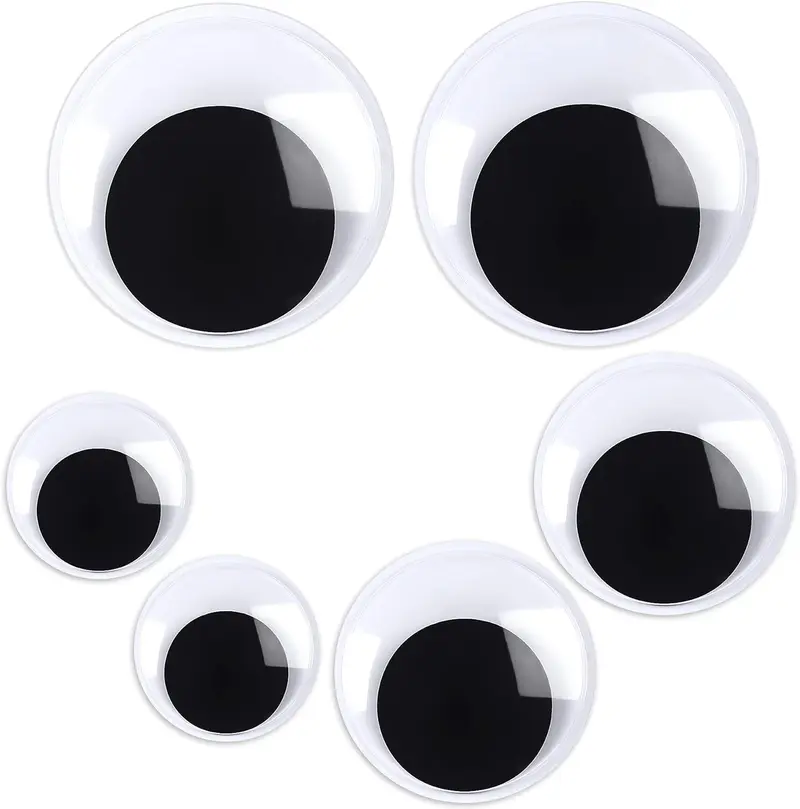 6 count Googly  Eyes Self Adhesive Googlie Craft Wiggle Eyes (2 Inches 3 Inches 4 Inches)