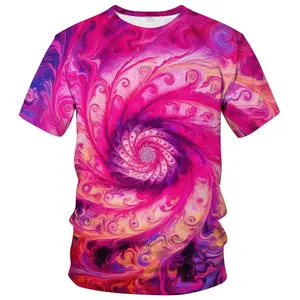 Unisex Vibrant Swirling Spiral Abstract Art T - Shirt, Psychedelic Colorful Pattern for Festivals, Raves, Casual Wear, Adult Fashion