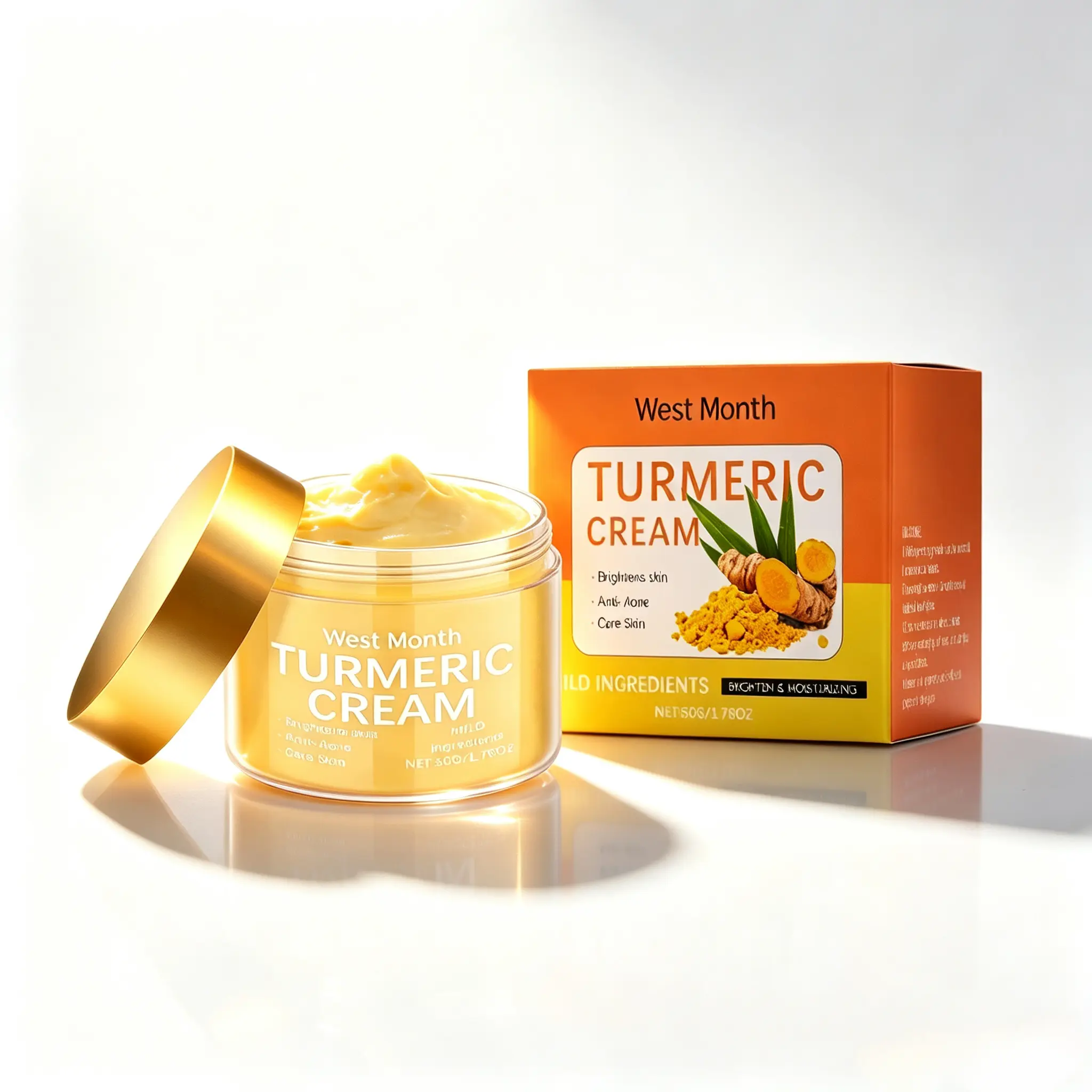 Natural Turmeric & Tea Tree Infused Daily Facial Moisturizer, Light Texture Hydrating Face Cream with Niacinamide & Vitamin E