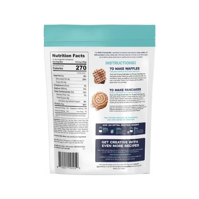 PEScience Protein Pancake and Waffle Mix - a healthy 'Just Add Water' mix for pancakes and waffles. Try it for baking too!