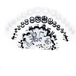 Memsion Ear Stretching Kit 50 Pieces 14Gauges-00Gauges Earrings Piercing Kit