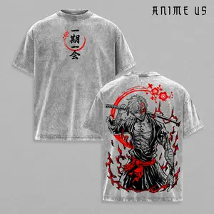 Ichigo Kurosaki Bankai T-shirt - Bleach Anime Vintage Washed  Graphic Tee, Shinigami Streetwear Heavyweight Cotton Unisex Top, Bleach Merch, Retro Japanese Manga Outfit for True Fans, Anime Lover.