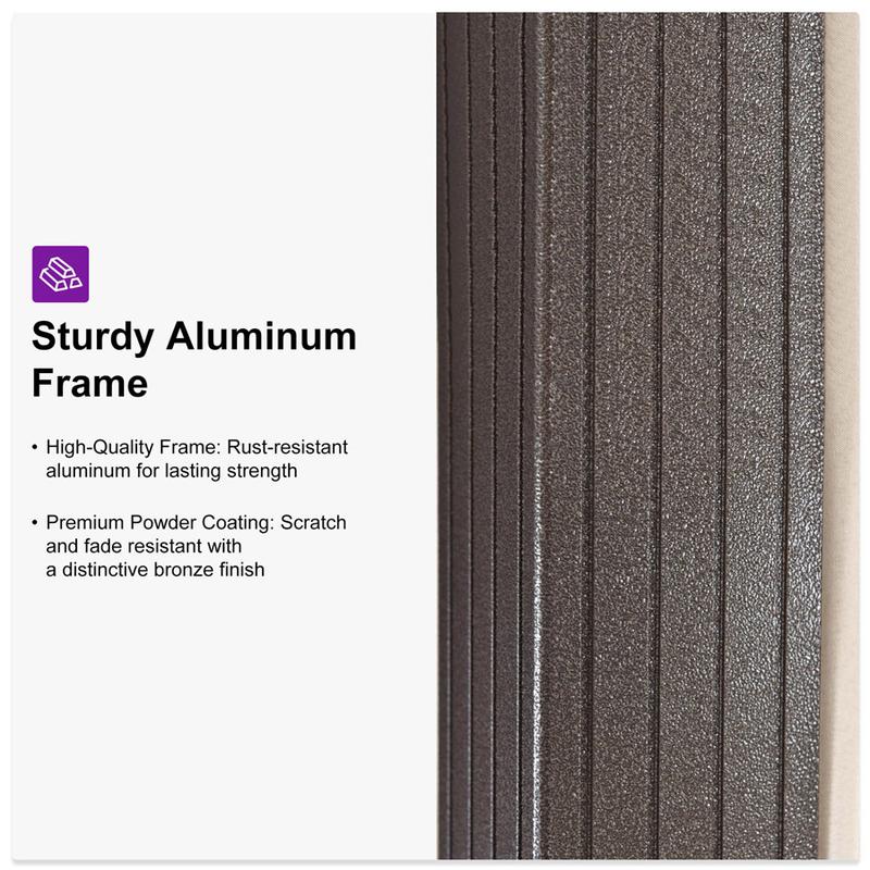 PURPLE LEAF Outdoor Hardtop Gazebo Bronze Metal Frame Galvanized Steel Double Roof with Curtains and Netting for Patio Desk Backyard