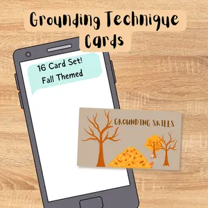 Fox Fall Grounding Coping Cards - Anxiety Relief, Dissociation, DID, OSDD, CPTSD, Derealization, Depersonalization
