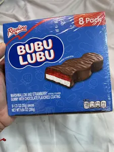 Ricolino BUBU LUBU Marshmallow & Strawberry Gummy with Chocolate Coating 8 Pack 1.23 oz Pieces