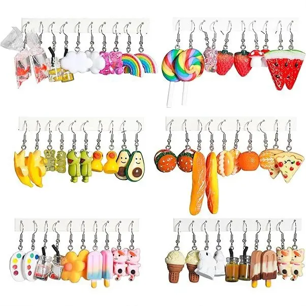 30 pairs of popular European and American realistic 3D fruit lemon earrings set, personalized, sweet and creative lemon design