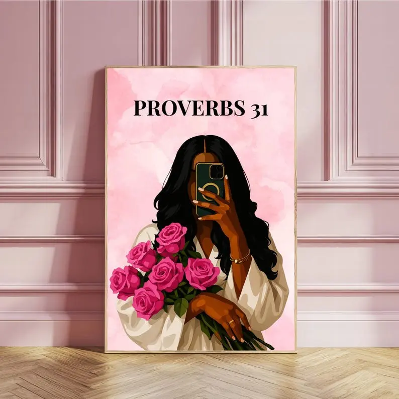 Proverbs 31 Wall Art, Scripture Christian Bible Decor, Print On Paper Creative Modern Decoration