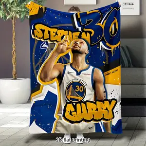 Curry basketball star decorative flannel blanket, super soft sofa blanket, large size blanket suitable for sofas, beds, travel, birthday and Valentine's Day themed gift.