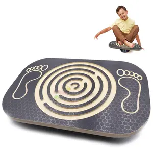 Wooden Balance Board Maze, Wobble Balance Board for Kids and Adults, for Core Strength Training, Leg Workout,  Fitness, Skateboarding with Labyrinth